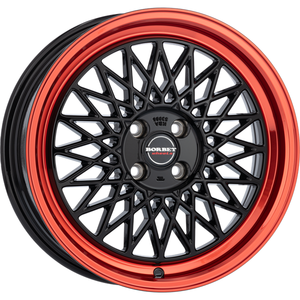 Borbet B black rim red 7,00x17 4x100,00 ET38,00