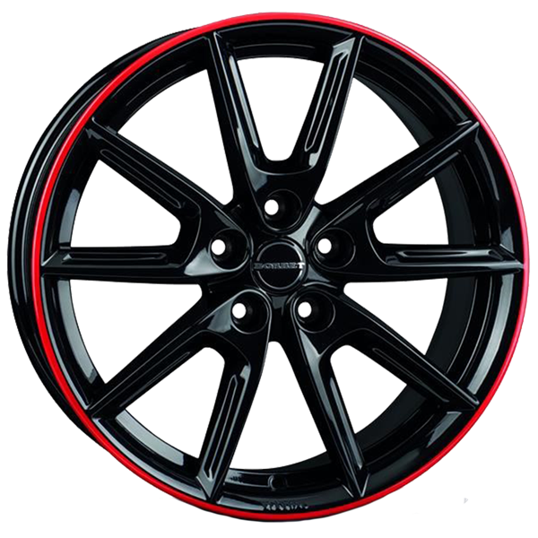 Borbet LX18 black glossy rim red 8,00x18 5x108,00 ET45,00