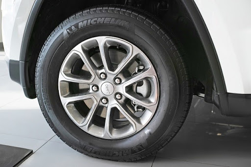 Michelin tyre on a white car