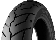 Close-up of the tread Michelin Scorcher 31 110/90 B19 62 H Front TL M/C