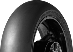 Close-up of the tread Dunlop Sportmax GP Racer Slick D212 190/55 R17 Rear TL M