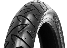 Close-up of the tread Continental ContiRoad 100/80-17 52 S Front TL M/C