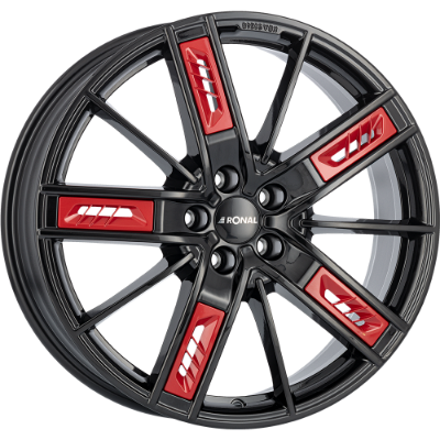 Ronal R67 Jetblack Red 8,00x18 5x112,00 ET50,00