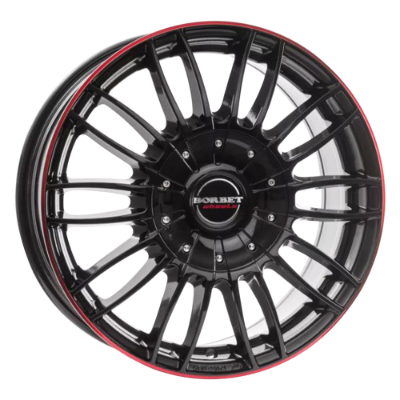 Borbet CW3 black glossy red ring 7,50x18 5x130,00 ET53,00