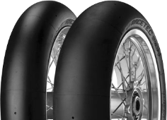 Close-up of the tread Metzeler Racetec SM 125/75 R17 Front TL NHS K2 Medium