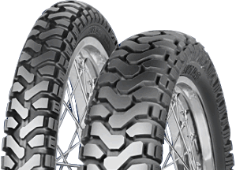 Close-up of the tread Mitas E-07 110/80 B19 59 H Front